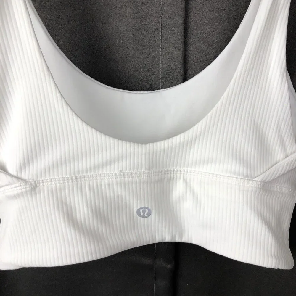 Lululemon Align Nula Reversible Ribbed Sports Bra Size 6 Yoga White
